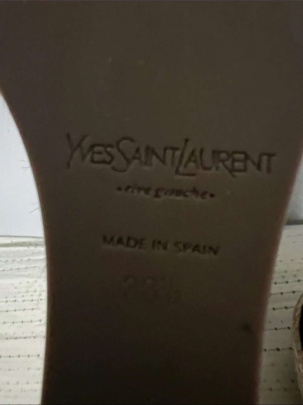 Yves Saint Laurent Black and Gold Strappy Espadrille Platform Sandals
